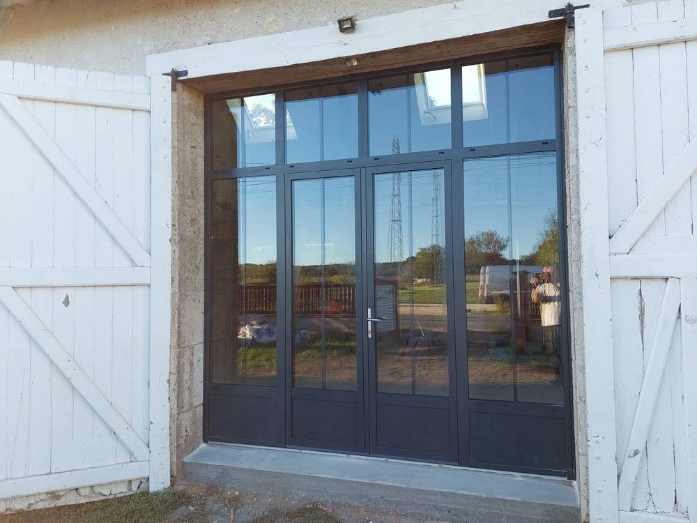 34 Ensemble alu vitrée type atelier