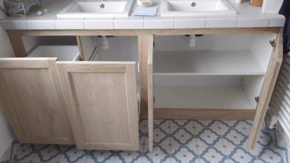 19 Meuble sdb sous plan lavabos aménagement