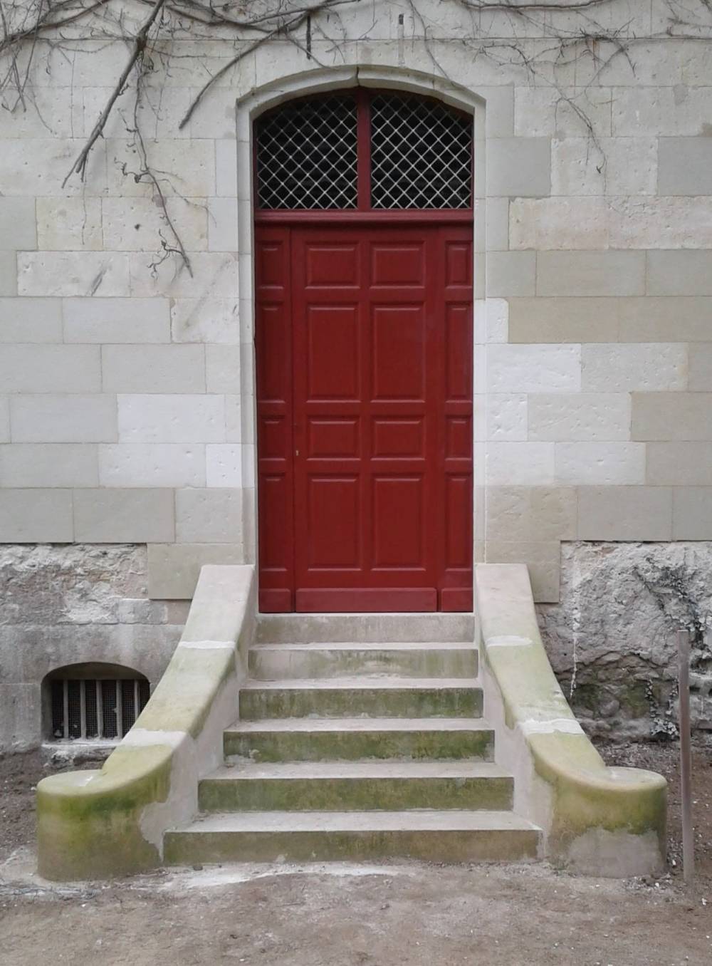 Porte d'entrée bois imposte avec vitraux